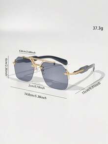 经典双梁男士眼镜，大镜框时尚眼镜，适合街头摄影、通勤、旅行和商务聚会。 - 彩色 - 查看 5