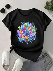 Dam-T-shirts - Svart - Visa 1
