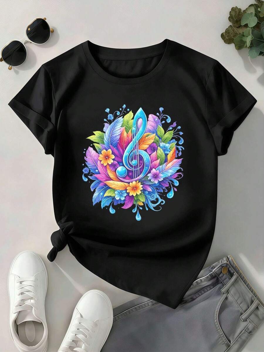 Dam-T-shirts - Svart - Visa 1