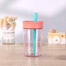 1 bình nước nhựa có ống hút hình hoạt hình 12oz, chống rò rỉ và chống bỏng, cốc du lịch di động phù hợp cho ba lô, cắm trại ngoài trời, cốc uống nước, quà Giáng sinh, bình giữ nhiệt, quà tặng cho nữ. - Nhiều màu - Xem 6