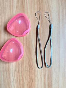 1/2/4 piezas Estuche para chupete con cordón, Estuche portachupetes, Caja para clip de chupete para caminar, viajar, cochecito (No incluye chupete) - Rosa Pálido - Ver 9