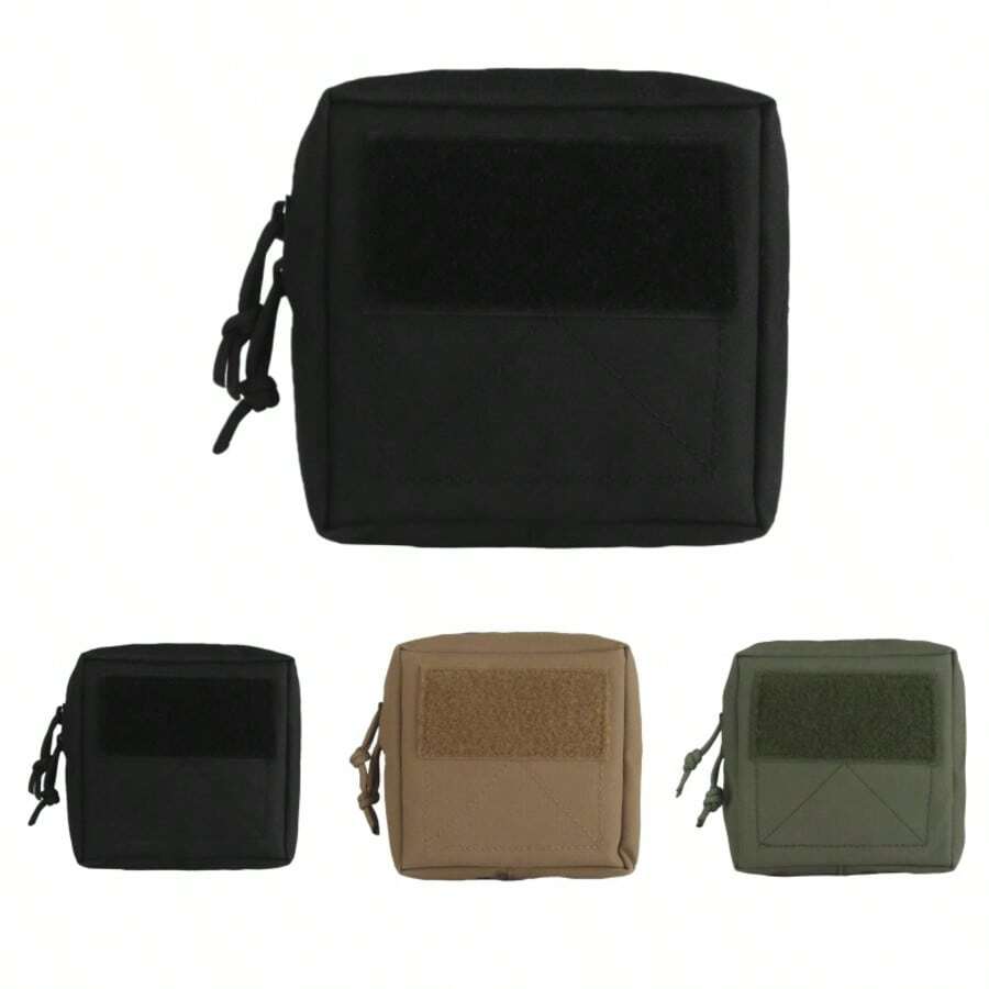 1PC MOLLE Zippered Utility Pouch, Outdoor Hunting Belt Organizer With Tool Storage, Tactical Admin Bag For Airsoft Training, Black - Multicolor - View 1