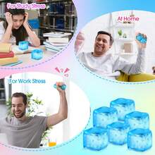 1个雪花造型挤压魔方玩具，慢回弹异形减压球，感官解压玩具，减压玩具，派对礼品玩具，挤压减压魔方玩具，方形生日礼物，派对礼品，挤压礼物，完美礼物 - A - 查看 5