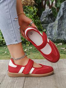 Hidkat 1 đôi giày thể thao nữ kiểu slip-on, giày trượt ván ngoài trời thông thường, giày thể thao đa năng hàng ngày. - Đỏ - Xem 5
