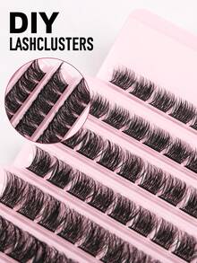 DAIFIYAN 120pcs Bulu Mata Palsu Tipis Individual - Tampilan Alami, D-Curl Terangkat, Lembut, Ekstensi Bulu Mata DIY untuk Volume & Panjang Tingkat Salon - Mudah Dipakai, Dapat Digunakan Kembali, Nyaman Dipakai - Hitam - View 2