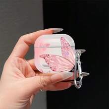 Dreamy Ice Crystal Pink Butterfly Protective Case Compatible With Apple Wireless Charging Case, Scratch-Resistant And Shockproof - Clear - View 6
