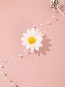 2pcs Cute Daisy Tassel Hair Clips, Unique Personalized Beach Vacation Style Hair Accessories, Suitable For Casual Outfits, Birthday/Mother's Day Gift,Travel,Party - Multicolor - View 5