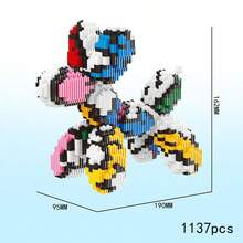 Creative Graffiti Balloon Dog Building Blocks, Colorful Assembled Blocks Set, DIY Assembly Toy, Home Desktop Decor, Stress Relief Gift For Adults And Teens - Multicolor - View 12