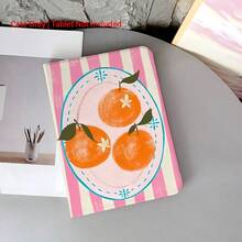 1个橙色印花平板电脑保护套，带360°旋转支架和笔槽，兼容iPad/Galaxy Tab S10+/S9/A9，具备自动休眠/唤醒功能，兼容小米7/7 Pro，兼容华为Matepad - 彩色 - 查看 5