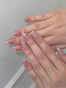 10 Móng Tay Giả Thủ Công, Móng Tay Giả, Mùa Hè, Móng Ngắn, Móng Tay Giả Acrylic, Bộ Móng Tay Giả, Phụ Kiện Làm Móng, Phong Cách Y2K, Móng Màu Nude, Móng Họa Tiết Da Báo, Nền Hồng Nude với Họa Tiết Da Báo Cổ Điển ở Đầu Móng và Điểm Nhấn Bằng Pha Lê/Đá Nhỏ Trên Bề Mặt Móng. Kiểu dáng thanh lịch, Phù Hợp cho Phụ Nữ và Bé Gái Sử Dụng Hàng Ngày, Đi Làm, Hẹn Hò và Các Buổi Gặp Gỡ Thường Ngày. - Màu be - Xem 2