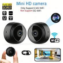Mini Smart HD Camera, 2.4G Wireless WiFi Camera For Smartphone Remote, A9 Monitoring Camera, Smart Home WiFi Security Camera, Mobile App Control, Nanny Camera, Wireless Camera - Black - View 2