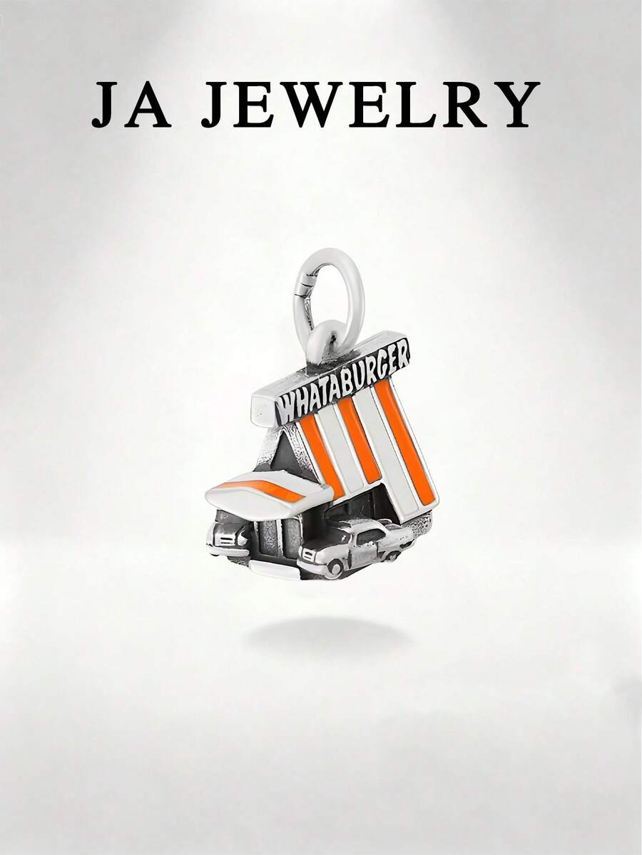 JA Jewelry S925 Sterling Silver 1pc Burger House Pendant,DIY Pendant, Suitable As A Beautiful Gift Jewelry For Christmas, Halloween, Etc. - Hamburger House - View 1