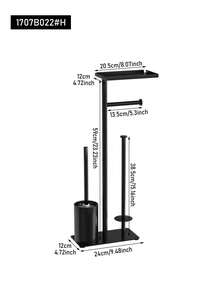 1 pièce Support multifonctionnel pour papier toilette sur pied (avec brosse de toilette), étagère supérieure pour ranger des articles comme le téléphone, les parfums, le savon liquide, la télécommande, porte-serviettes de papier vertical pour la salle de bain - Multicolore - Voir 13