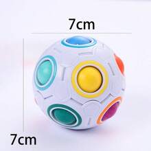 1pc 12-Hole Rainbow Magic Cube Stress Relief Toy, 12-Hole Intelligence Decompression Toy, Press Fun Magic Ball, Random Color - Multicolor - View 10