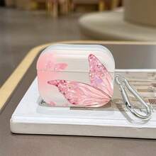 Dreamy Ice Crystal Pink Butterfly Protective Case Compatible With Apple Wireless Charging Case, Scratch-Resistant And Shockproof - Clear - View 7