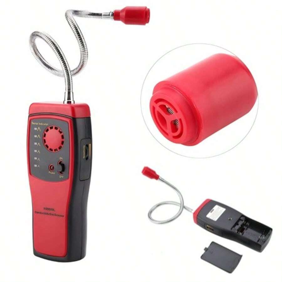 Gas Leak Detector With Alarm, Light, And Sound - Red - View 1