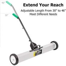 36-Inch Rolling Magnetic Pick-Up Sweeper | 55-LBS Capacity, With Quick Release Latch & Adjustable Long Handle, For Nails Needles Screws Collection - Default - View 5