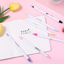 Quickdry Student Calligraphy Pen, Minimalist Cute Design, Pressurized Ballpoint Pen, Cartoon Style, Black Ink - One Random Box - View 3