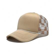 2026 New Checkered Baseball Cap, Corded Trucker Mesh Cap, Outdoor Casual American Style Fashionable Breathable Baseball Cap, Beach Hiking Cap. - 黑色格紋網眼帽 - 查看 11