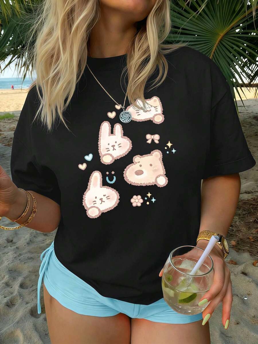 Women T-Shirts - Black - View 1
