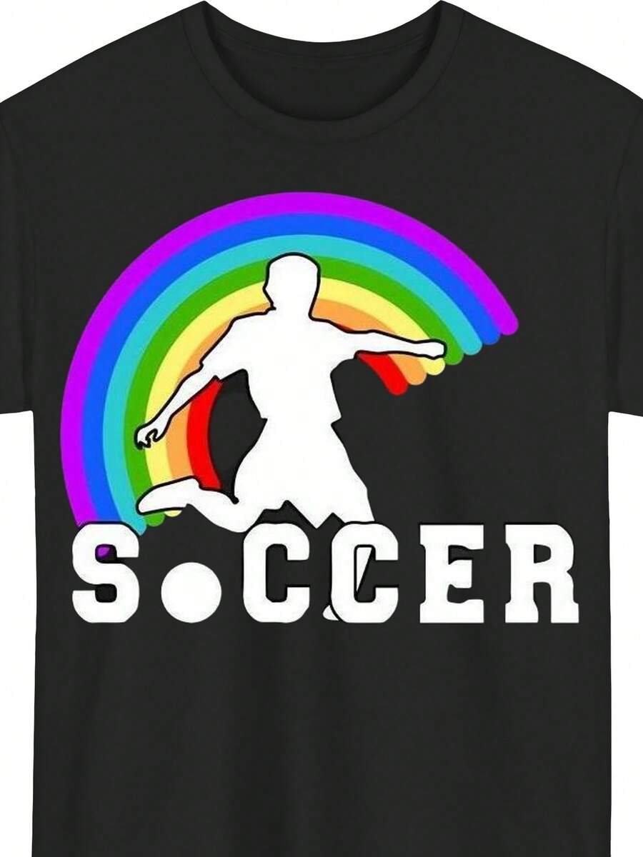 Camiseta de Fútbol Azul Turquesa para Hombre - Jersey de Verano Transpirable con Estampado de Jugador de Fútbol, Camiseta de Entrenamiento de Manga Corta de Talla Grande para Uso Casual y Regalos (Ropa para Aficionados al Fútbol) - Ideal para Partidos y Entrenamientos - Negro - Ver 1