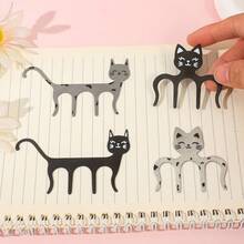 Clipes de Página Metálicos Fofos de Gato, Marcadores de Livro em Forma de Gato, Clipes de Leitura de Aço Inoxidável, Adequados para Romances, Livros Didáticos, Diários e Revistas, Presentes Requintados para Amantes de Gatos, Aniversários e Volta às Aulas - Tamanho único. - Visão 8