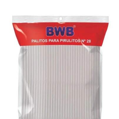 Palito Pirulito Transparente 28cm Grande nº28 BWB Canudo kit 50 unidades
