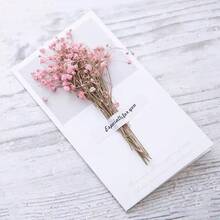 2pcs Realistic Baby's Breath Flower Greeting Cards, Natural Preserved Fresh Flower Bouquet Cards, Handmade Birthday/Valentine's Day/Mother's Day Stationery, Mini Floral Cards For Various Occasions, Exquisite Dried Flower Gift Box With Breathing Bouquet, Blank Note Cards Suitable For Birthday, Wedding, Graduation Gifts - Sets - View 6