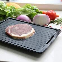 STARLEY-Percutti Bandeja de descongelación rápida para alimentos congelados, placa de descongelación rápida para carne y fruta, herramienta de cocina,39X23CM - Negro - Ver 5