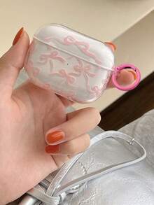 Apple 1/2/3/4, Pro/Pro2 Protective Case, Pink Bow Design With Keychain, Travel Protection Accessory - Multicolor - View 5