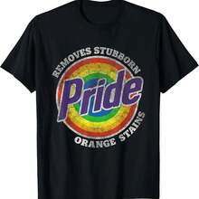 Pride Removes Stubborn Orange Stains Pride Month LGBTQ Retro T-Shirt - Black - View 1