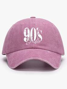 1件經典水洗棒球帽中性款彎簷帽「80s 90s」印花可調節式後扣帽 復古柔軟透氣休閒日常穿搭 - 白色80S90S - 查看 18
