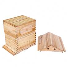 Auto Flowing Cedar Wood Beekeeping Beehive Complete Bee Set With 7 Auto Honey Comb Frames - 預設 - 查看 10