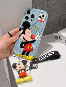 This Disney Mickey Mouse Lanyard Phone Case Is Fully Covered In TPU Material. It's Shockproof, Lightweight, And Compatible With IPhone17/16/11/13/15/15 Plus/15 Pro/15 Pro Max/12/14 Pro Max/11 Pro Max/12 Pro/12 Pro Max/13. This Phone Case Makes A Popular Birthday Gift Or Business Gift; It's Durable, Stain- And Fingerprint Resistant, And Suitable For Both Men And Women. The Set Also Includes A Mickey Mouse Phone Case And A Mickey Mouse Plush Bracelet. It's A Perfect Gift For Friends And Family. This Stylish Phone Case Is Fun, Lightweight, And Durable. IPhone17 Pro Max Phone Case, Minnie Mouse Phone Case. - 白色 - 查看 2