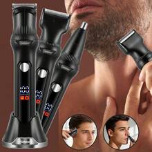 Hatteker 1pc 3-In-1 Hair Clipper, Shaver, Magnetic Blade Head USB Rechargeable Digital Display Electric Shaver For Men - View 11