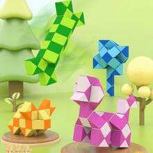 Regla plegable de 24 secciones, juguete de rompecabezas, adecuado como regalo de vacaciones para adolescentes y niños - Multicolor - Ver 6