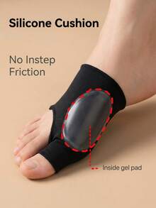1 par de protectores de almohadilla de silicona suave para los pies, adecuados para zapatos casuales, zapatos deportivos - Negro - Ver 2