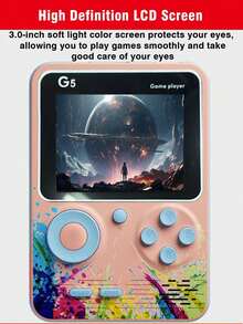 1pc Retro Handheld Game Console, Mini Nostalgic Rechargeable Cube With 500 Classic Games, 3-Inch Color Screen, Supports TV Connection, Dual Player, Vintage Colorful Design, Great Gift For Adults, Teens, Dorm, Birthday, Holiday, Husband, Boyfriend - View 10