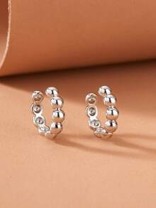 2 đôi bông tai kẹp hình chữ C tối giản thời trang nữ, không cần xỏ lỗ tai, thích hợp cho các dịp lễ, tiệc tùng, kỳ nghỉ biển và đeo hàng ngày. - Hình chữ C - Xem 3
