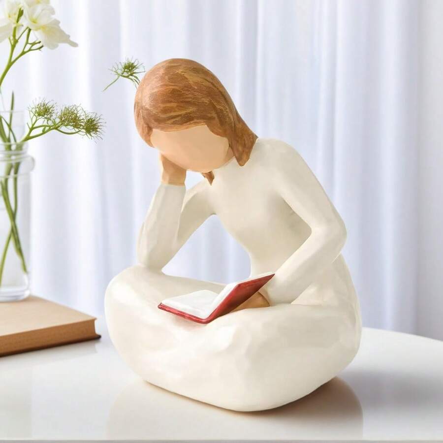 1 Tượng cô gái đang đọc sách, phong cách tối giản Bắc Âu hiện đại, trang trí nhà cửa thanh lịch cho phòng khách, phòng ngủ, kệ sách văn phòng, thích hợp làm quà sinh nhật, quà tân gia cho bạn bè và gia đình. - Nhiều màu - Xem 1