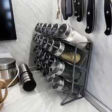 Four-Tier Metal Spice Rack Kitchen Countertop Organizer - Durable Multi-Layer Design, Space-Saving, Ideal For Home Cooking And Baking, Father's Day Gift - Multicolor - View 5