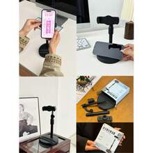 1pc Plastic Phone Stand With 360 Degree Rotation And Weighted Base, Suitable For Live Streaming, TV Watching, Online Classes, Photography At Home, School, And Office - Multicolor - View 4