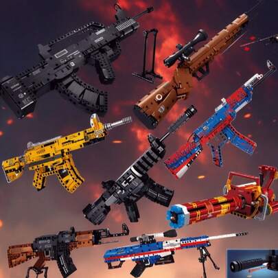 1 Piece 50cm 500+Pcs Plastic Pellet Assembly 98K95 Type Building Block Gun Toy Playable And Displayable Collectible Easter Birthday Gift
