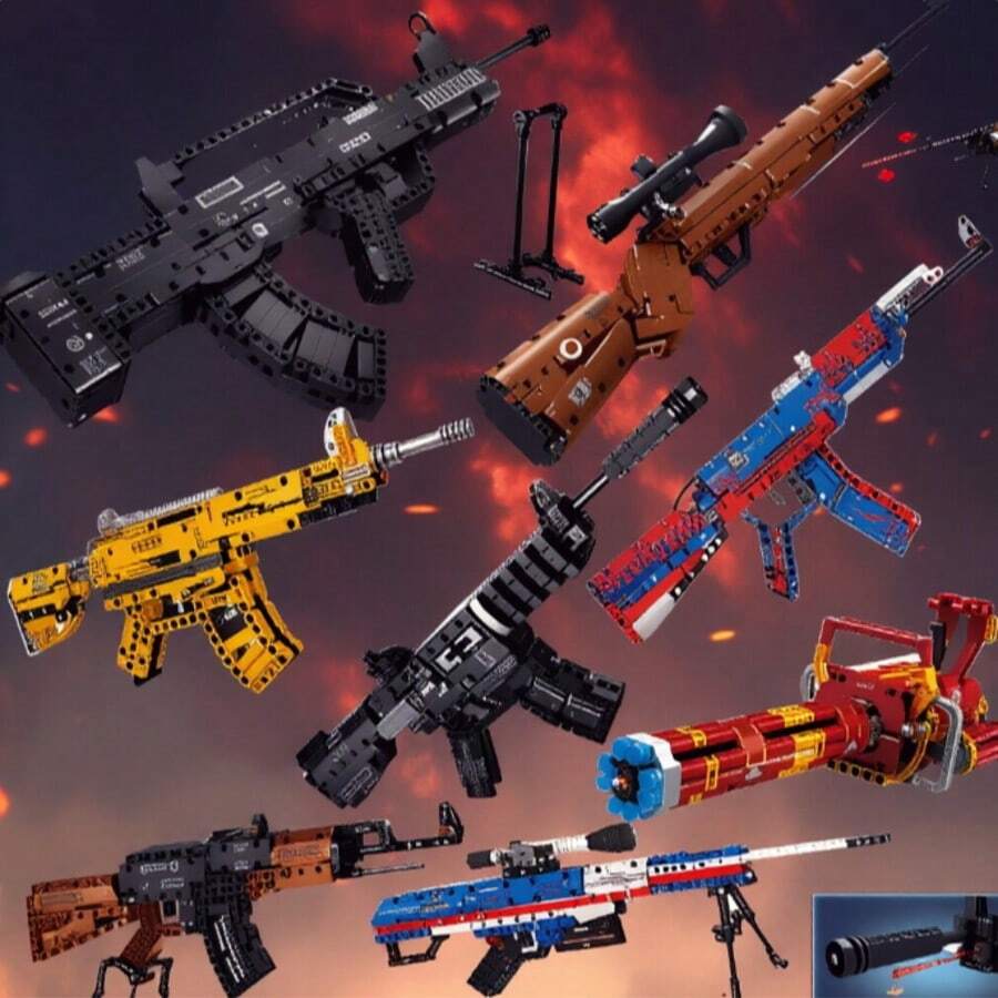 1 Piece 50cm 500+Pcs Plastic Pellet Assembly 98K95 Type Building Block Gun Toy Playable And Displayable Collectible Easter Birthday Gift