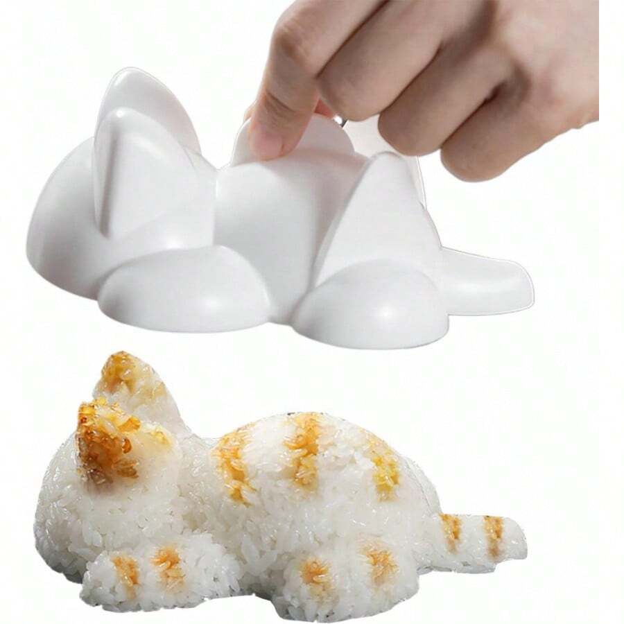 1pc Cute Shaped Rice Ball/Sushi Mold - Plastic, For Making Rice Balls, Rice Ball Sushi And Onigiri (1pc) - White - View 1