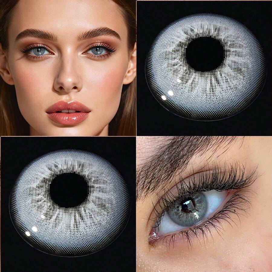 1副/2片 Lalens 新款小瞳孔隐形自然绿色美瞳，适合深棕色眼睛，打造精致妆容，适合毕业、生日、节日、夏季、秋季、Y2K风格，时尚百搭，适合女性化妆、派对、海滩、旅行、露营、户外活动、校园旅行、节日装饰、礼物、玫瑰女孩角色扮演，最佳色彩魅力氛围，新年、返校、万圣节装扮