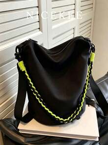 Bolso de hombro de gran capacidad, de moda y sencillo, diseño exclusivo, bolso cruzado personalizado para uso diario, bolso cubo casual y retro, adecuado para compras, ir al trabajo, salidas diarias y fiestas - Ver 1