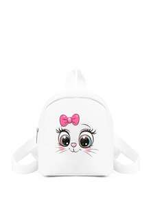 1 pieza Mochila ajustable para niñas, bolsa de pecho, mochila multicolor, adecuada para uso diario, al aire libre, viajes, senderismo, escuela, regalo ideal - Gato de ojos grandes - Ver 17
