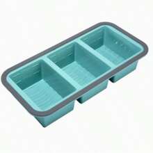 Large Capacity Square Food Storage Box With Flip Lid, Household Big Rectangular Tray Mold, Frozen Broth Box, Mold, Segmented Silicone Refrigerator Food Saver Box, Baking Use - Multicolor - View 15