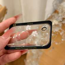 Pegatinas de estrella y flor transparentes con brillo + Película protectora de lente, que incluye diseño de sakura. Esta película protectora de cámara transparente es compatible con iPhone 17 Pro/17 Pro Max - Multicolor - Ver 6